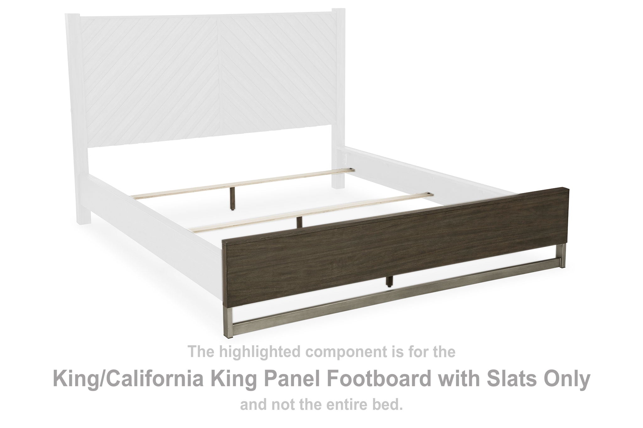 Arkenton - K/CK Panel Footboard w/Slats - Grayish Brown