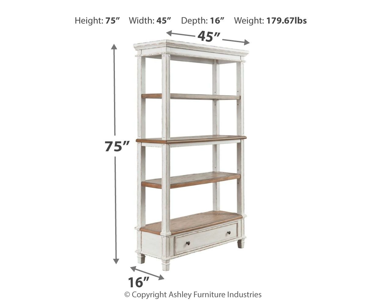 Realyn - Brown / White - Bookcase