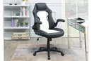 Black & White Upholstered Office Chair | Gaming & Work Comfort