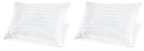 White cotton pillow set of 2 with square, stitched edges