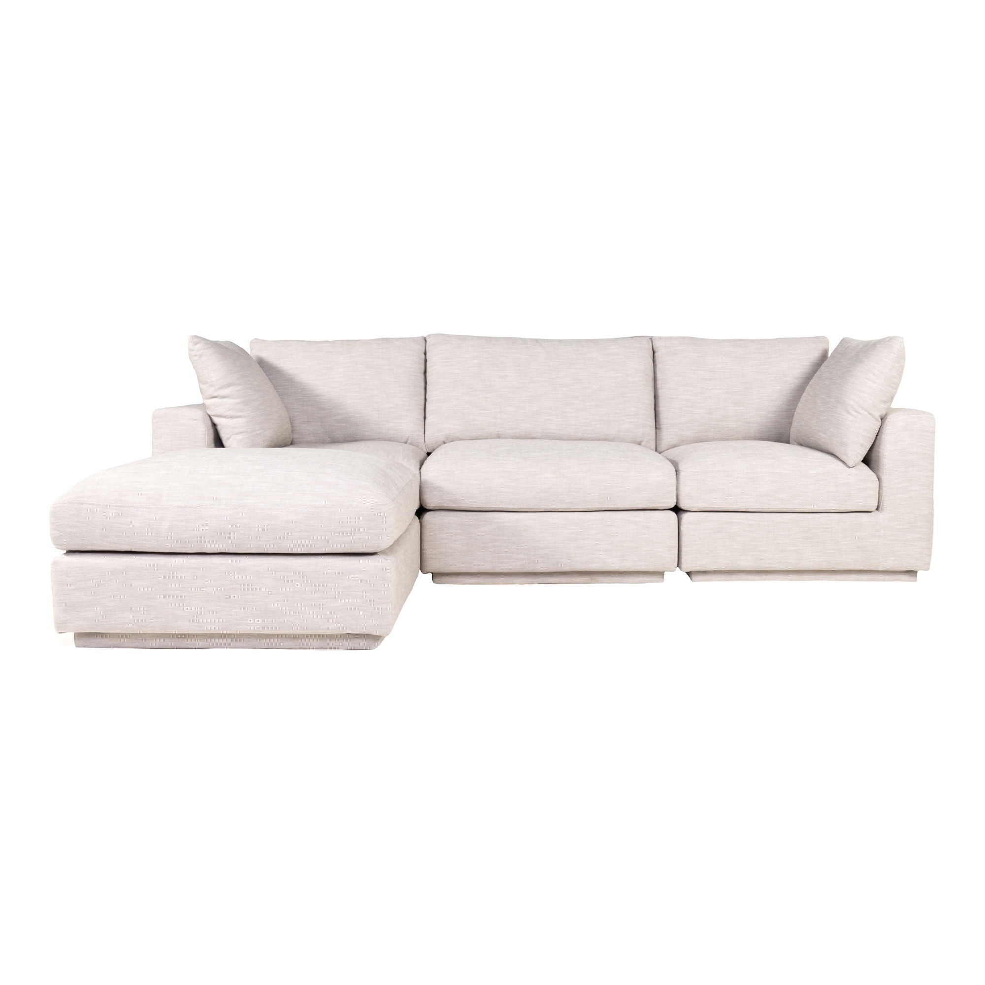 Justin Lounge Modular Sectional - Taupe - Modern & Comfy-Stationary Sectionals-American Furniture Outlet