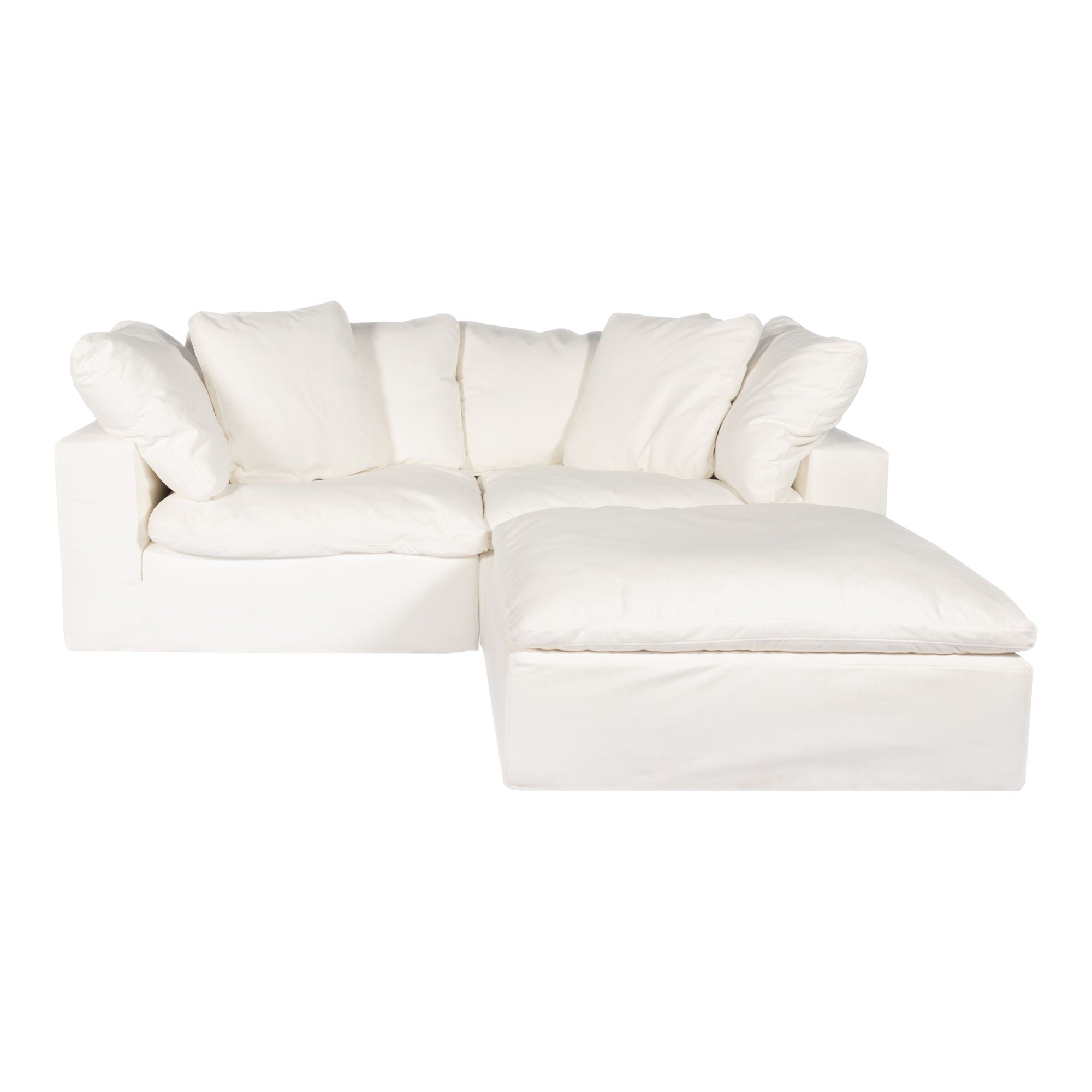Clay - Nook Modular Sectional Livesmart Fabric - Cream-Stationary Sectionals-American Furniture Outlet