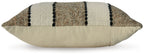 Rueford pillow with light backing and dark beaded stripe pattern at top