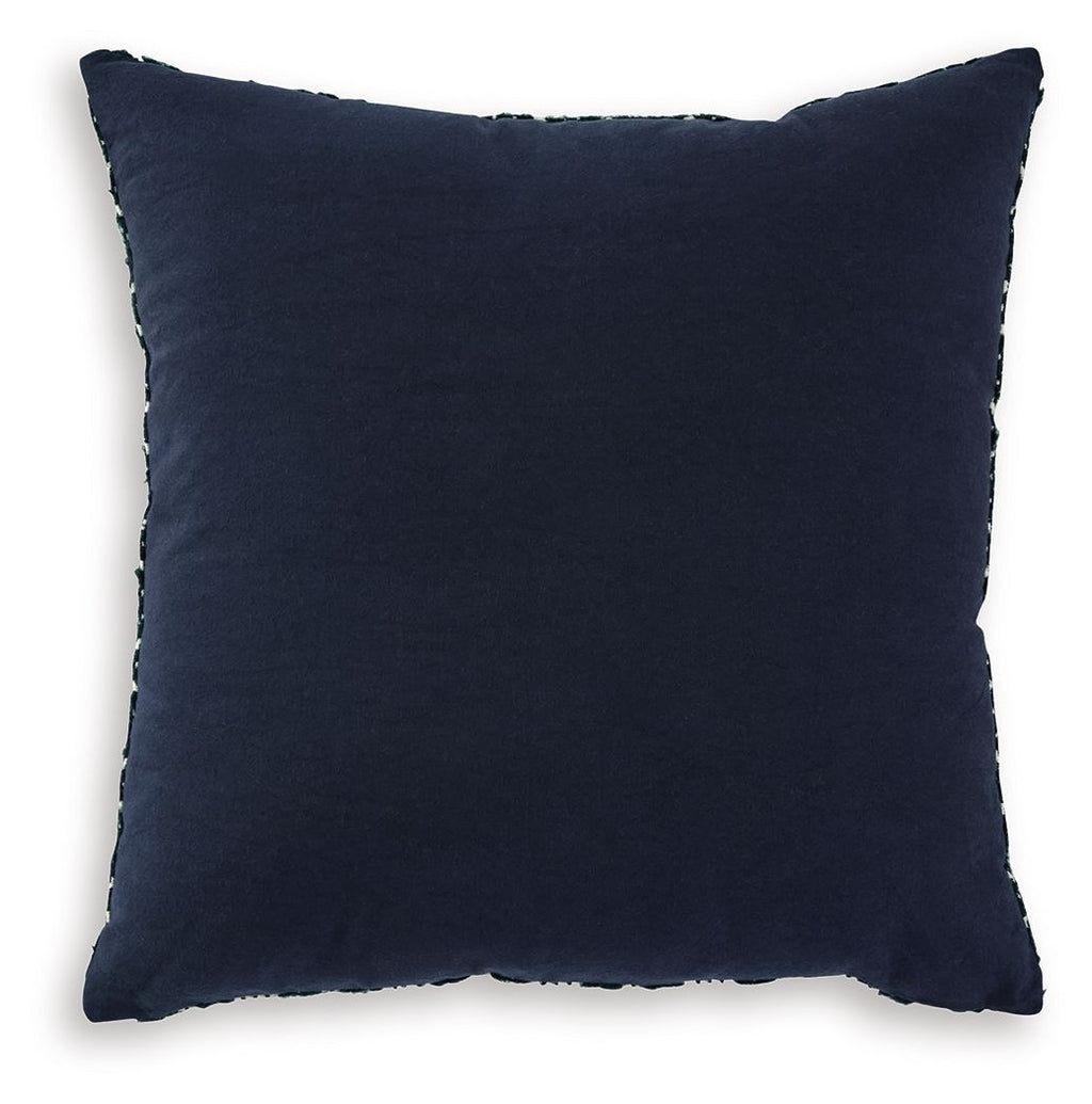 Abra decorative pillow, solid dark navy with stitched edges