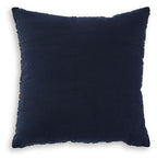 Abra decorative pillow, solid dark navy with stitched edges