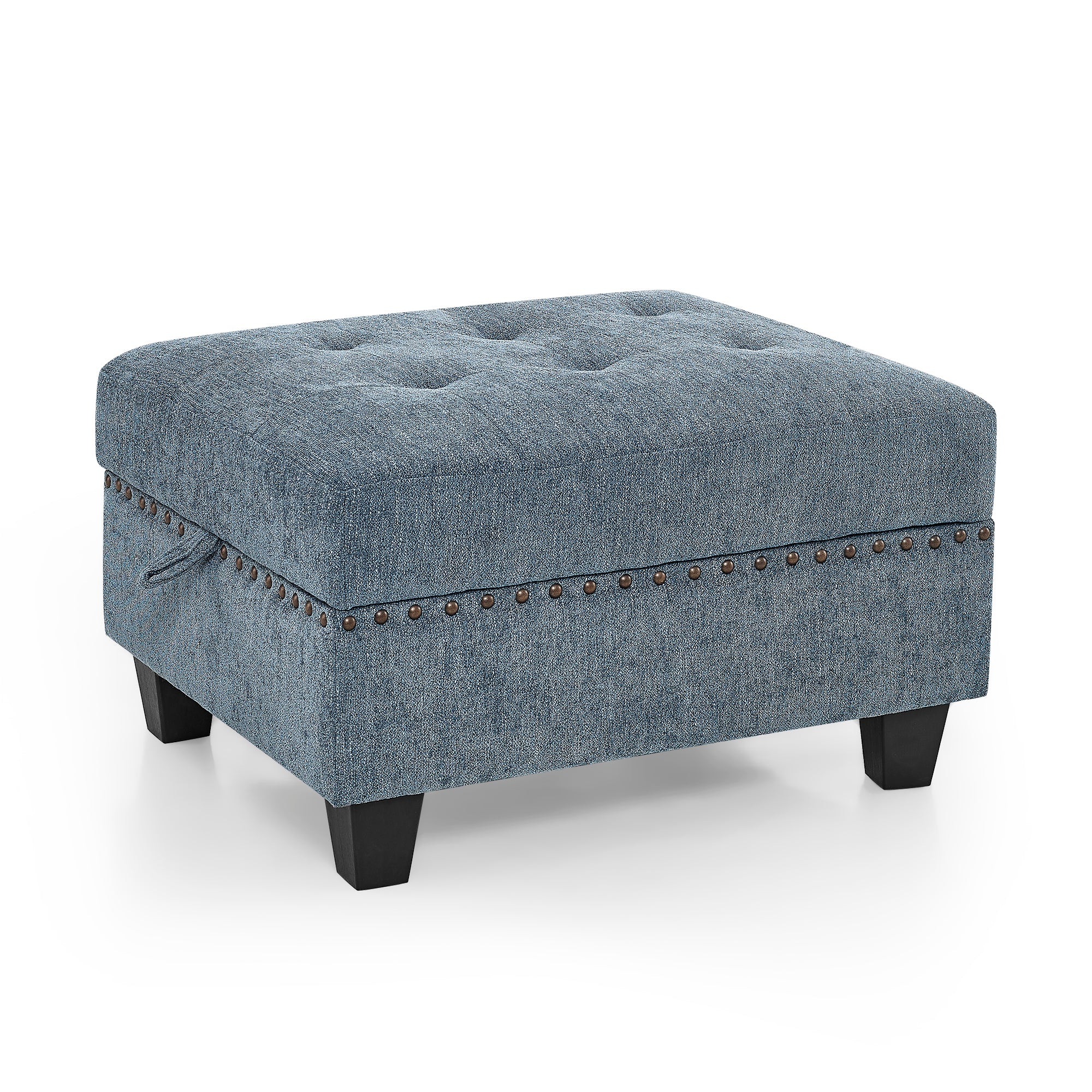 U-Shape Light Blue Modular Sectional Sofa | 7 Chairs + Ottoman