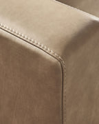 Sahara upholstered sofa arm with visible stitched seam and fabric edge