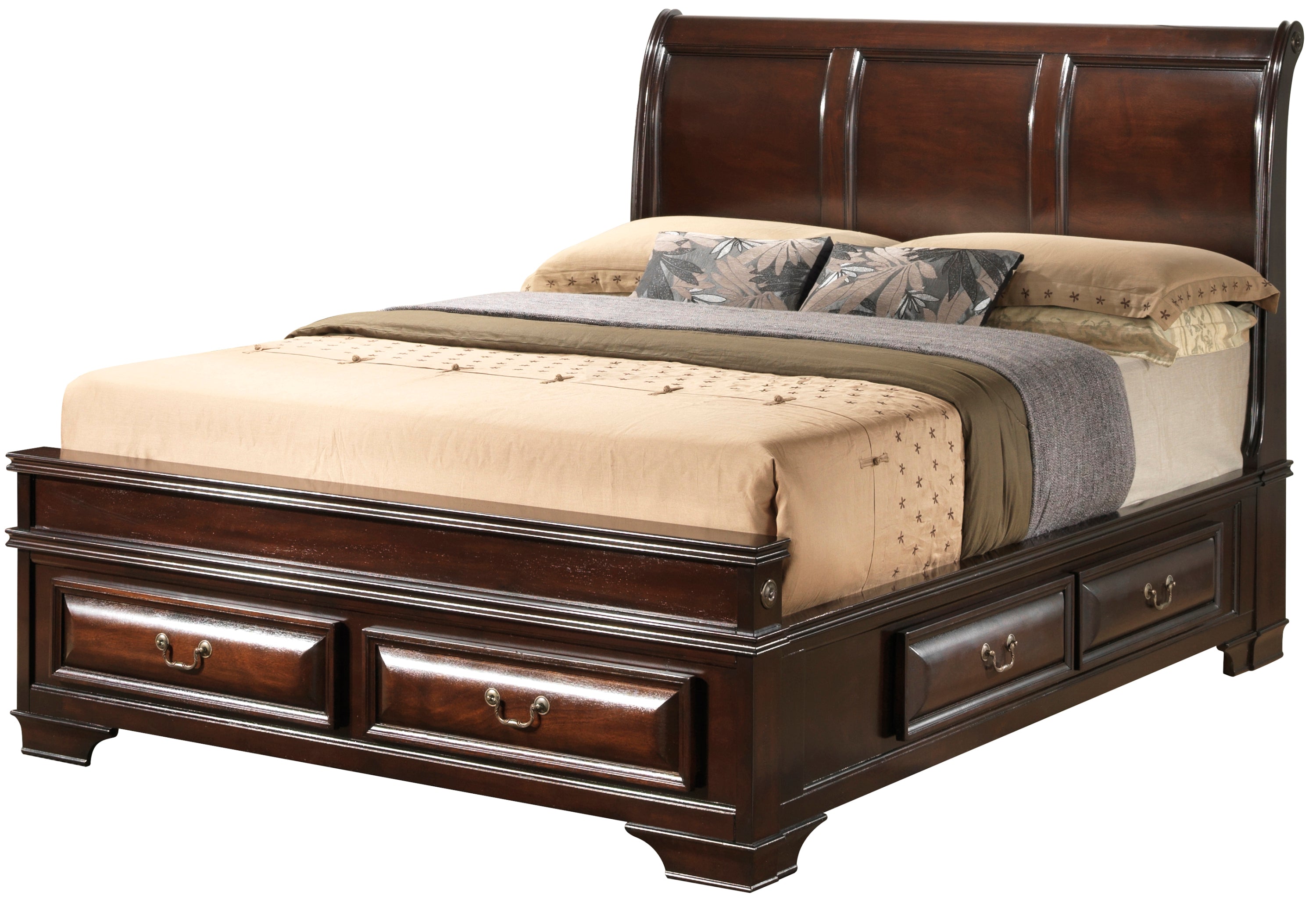 LaVita King Storage Bed G8875A-KB Cappuccino - Elegant Bedroom Furniture