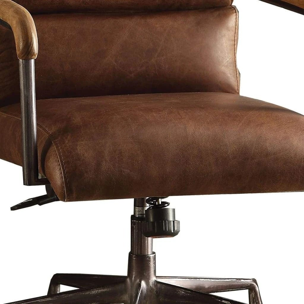 Harith Leather Office Chair - Retro Brown