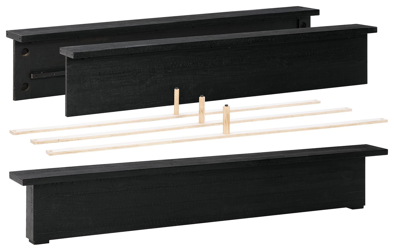 Londer - Black - Cal King Panel Footboard/Rails