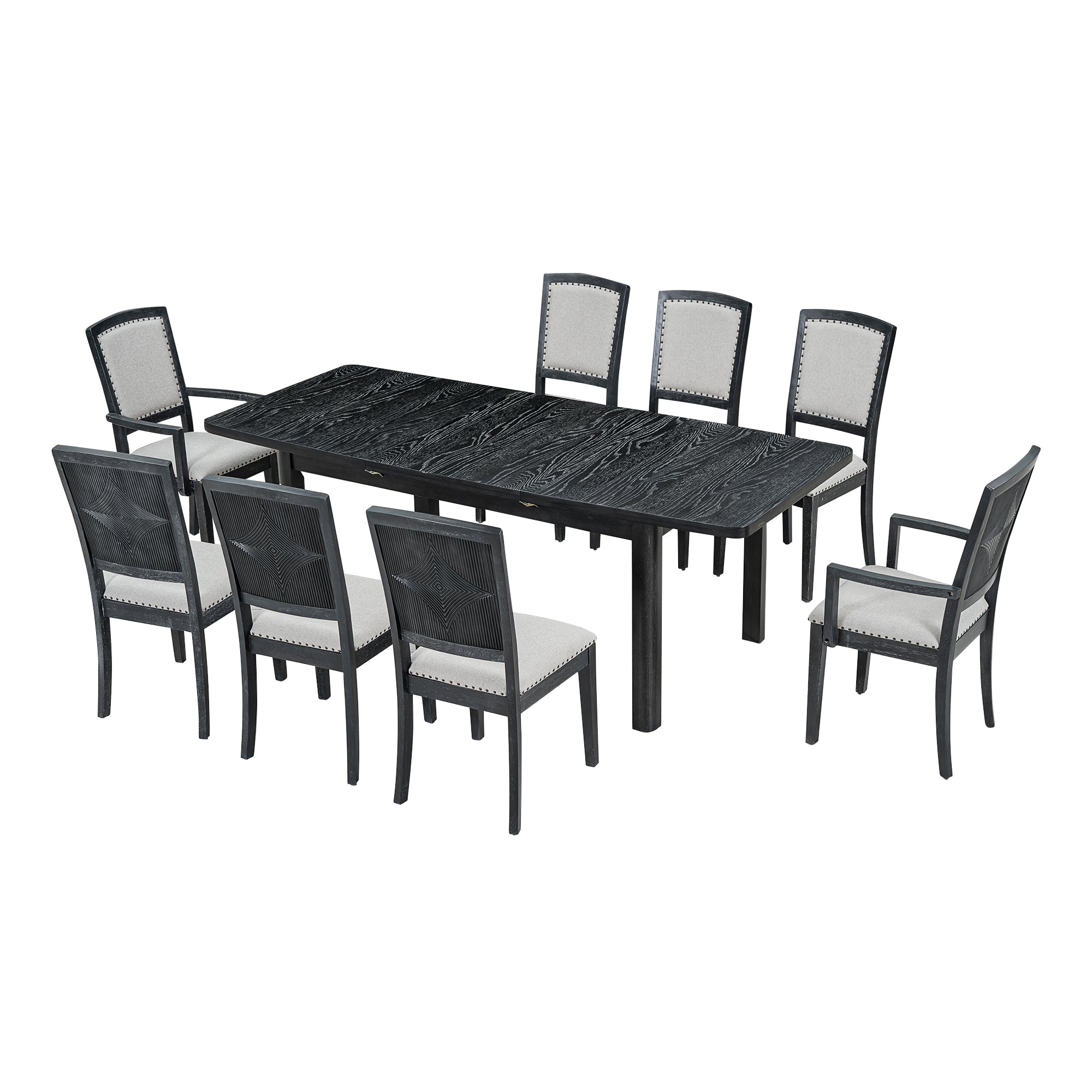 Rustic Farmhouse 9-Piece Extendable Dining Set