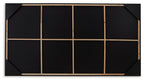Wall art frame with grid backing and black panels on back side