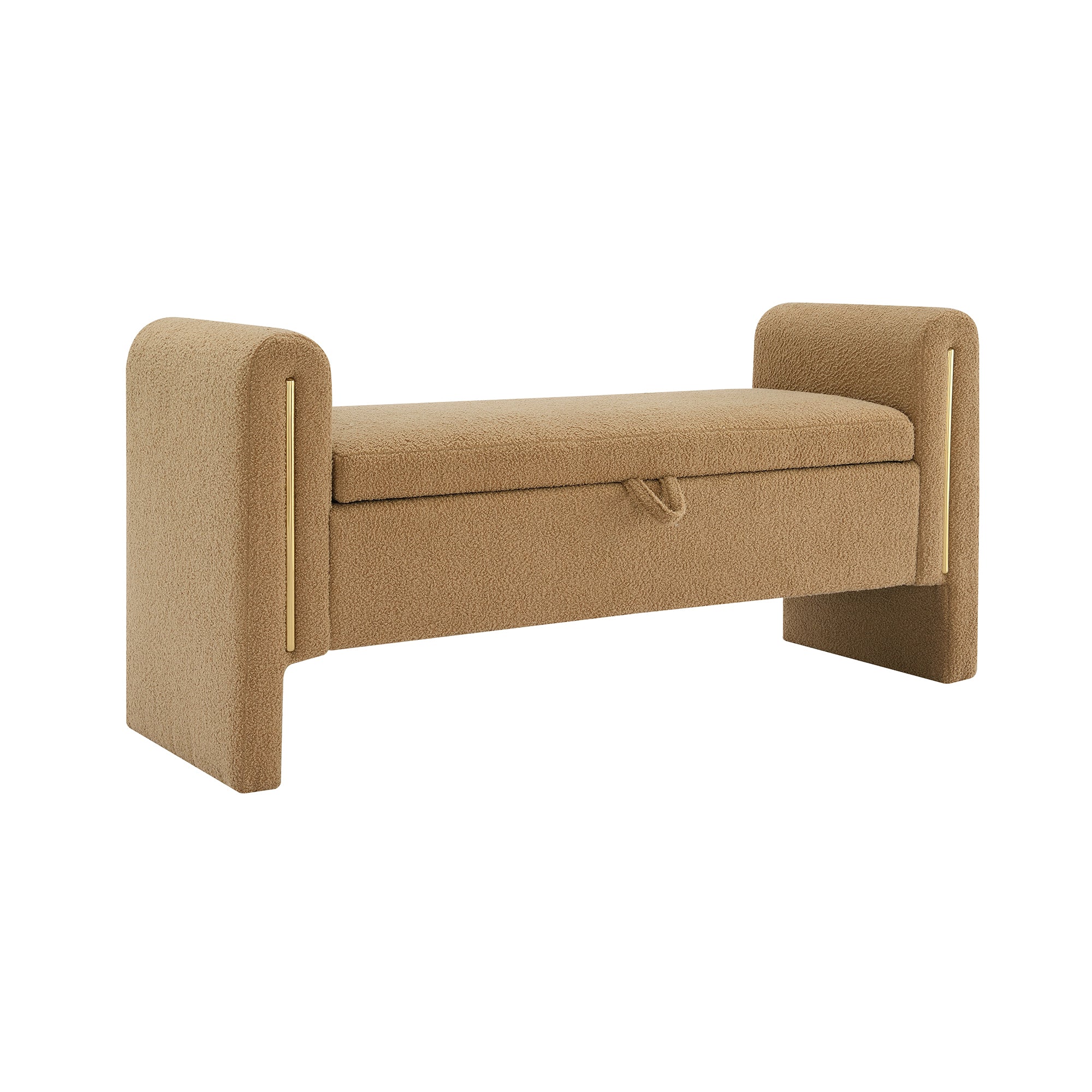 Modern Teddy Bed End Bench with Storage and Arms