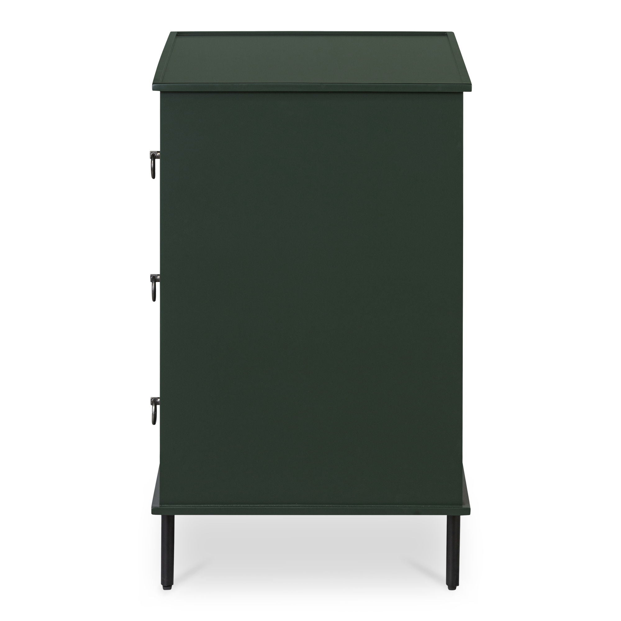 Reagan - 3 Drawer Nightstand - Deep Green