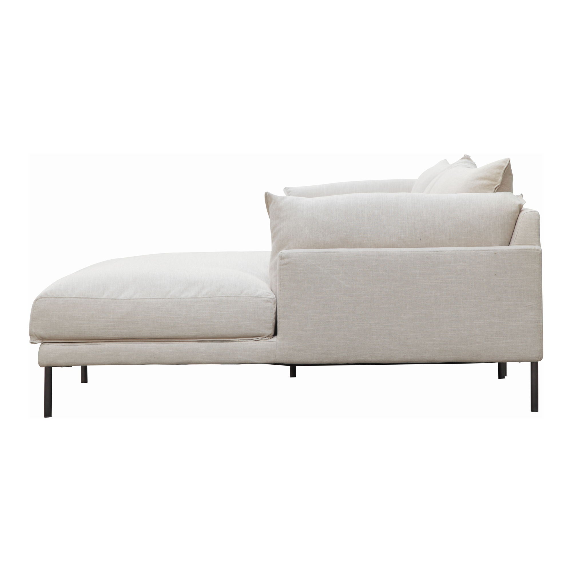 Jamara Linen Beige Sectional - Left-Facing, Deep Seats