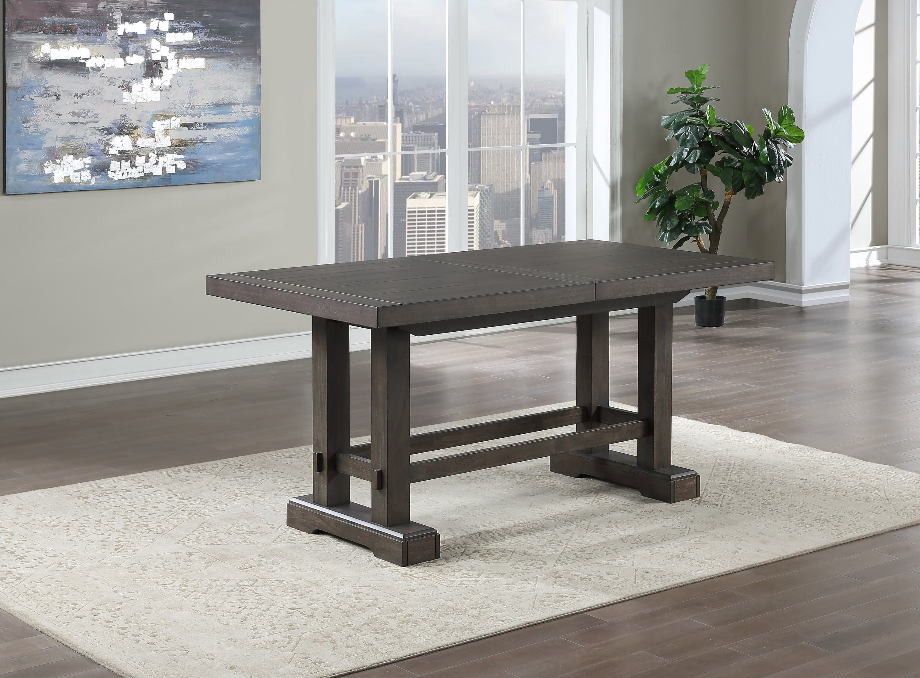 Napa 9-Piece Counter Height Dining Set - Dark Brown