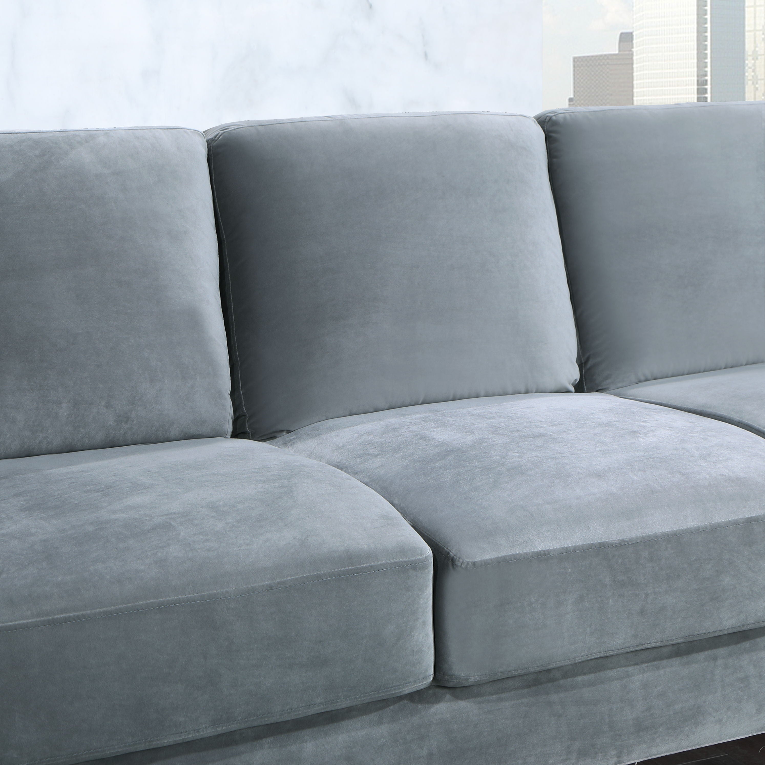 73.22 Inch 3 Seater Sofa Velvet Grey