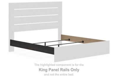 Hollivern king panel rails, dark gray metal side rail for king bed