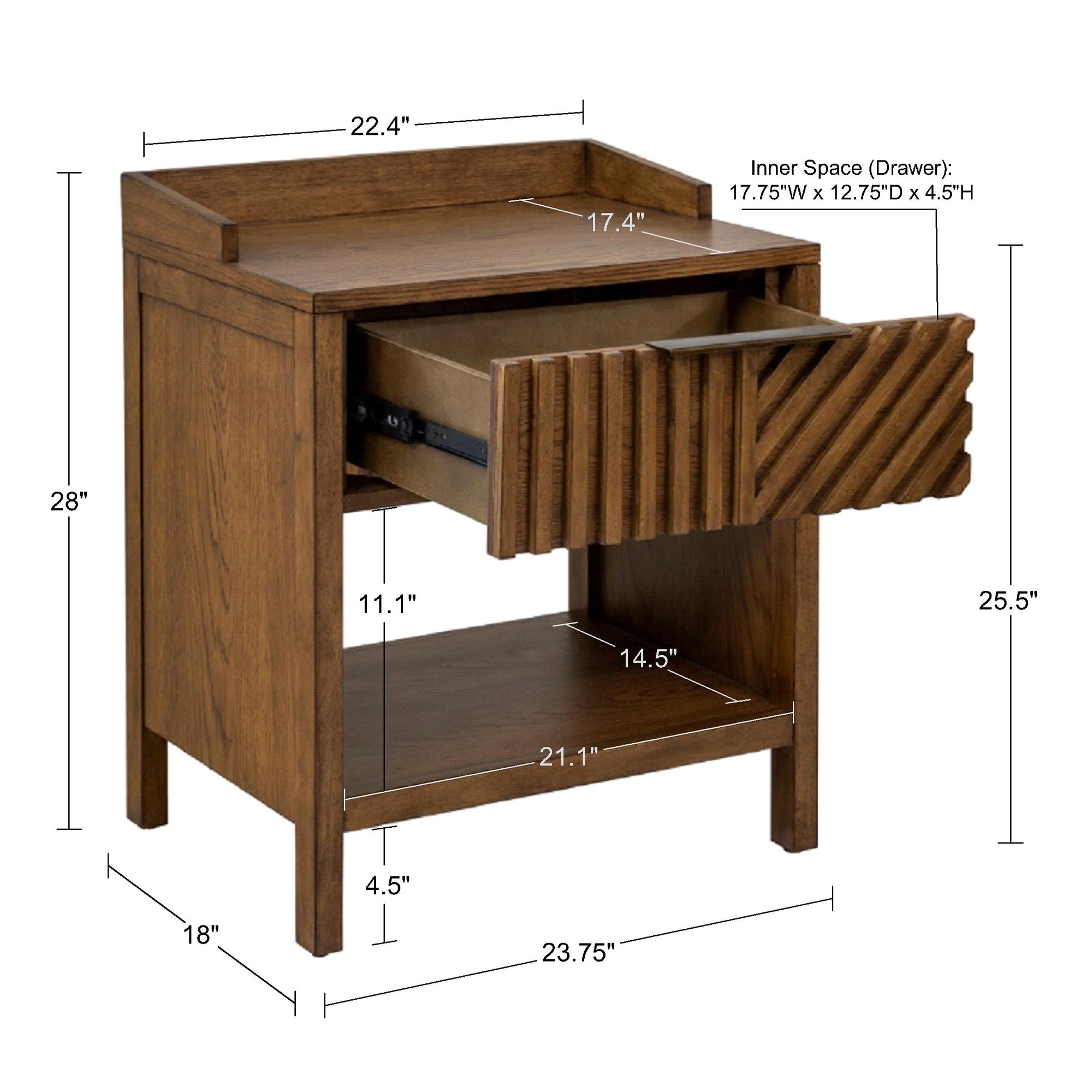 1-Drawer Nightstand w/ Shelf-American Furniture Outlet