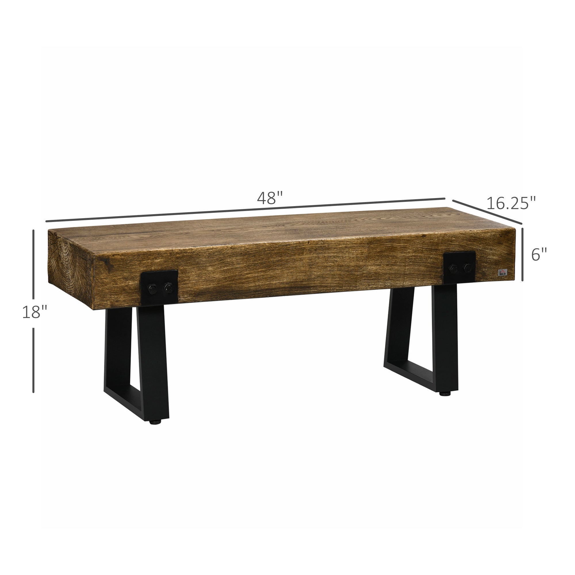 Rustic Garden Bench - Concrete & Metal