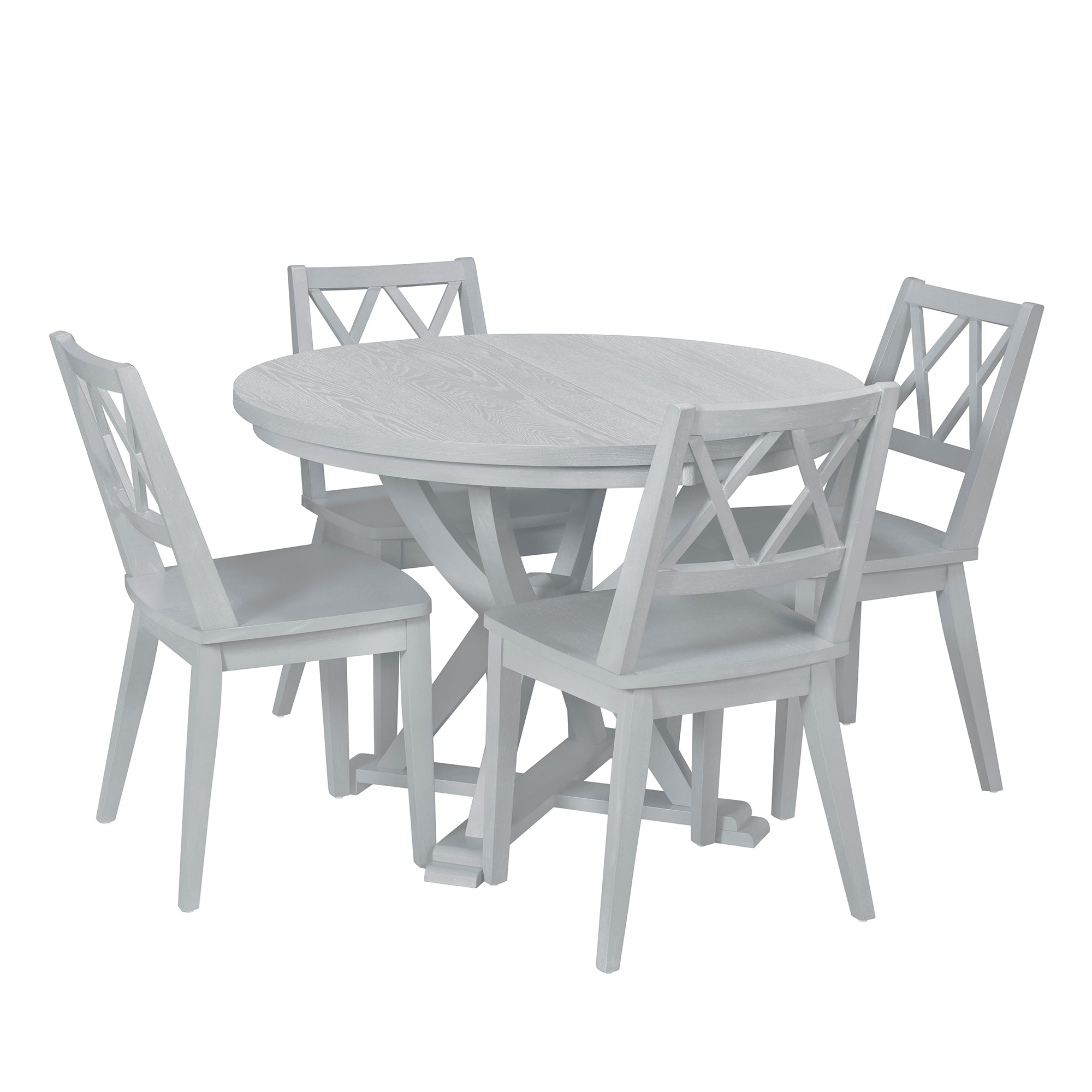 Mid-Century 5-Pc. Dining Set w/Leaf, Grey