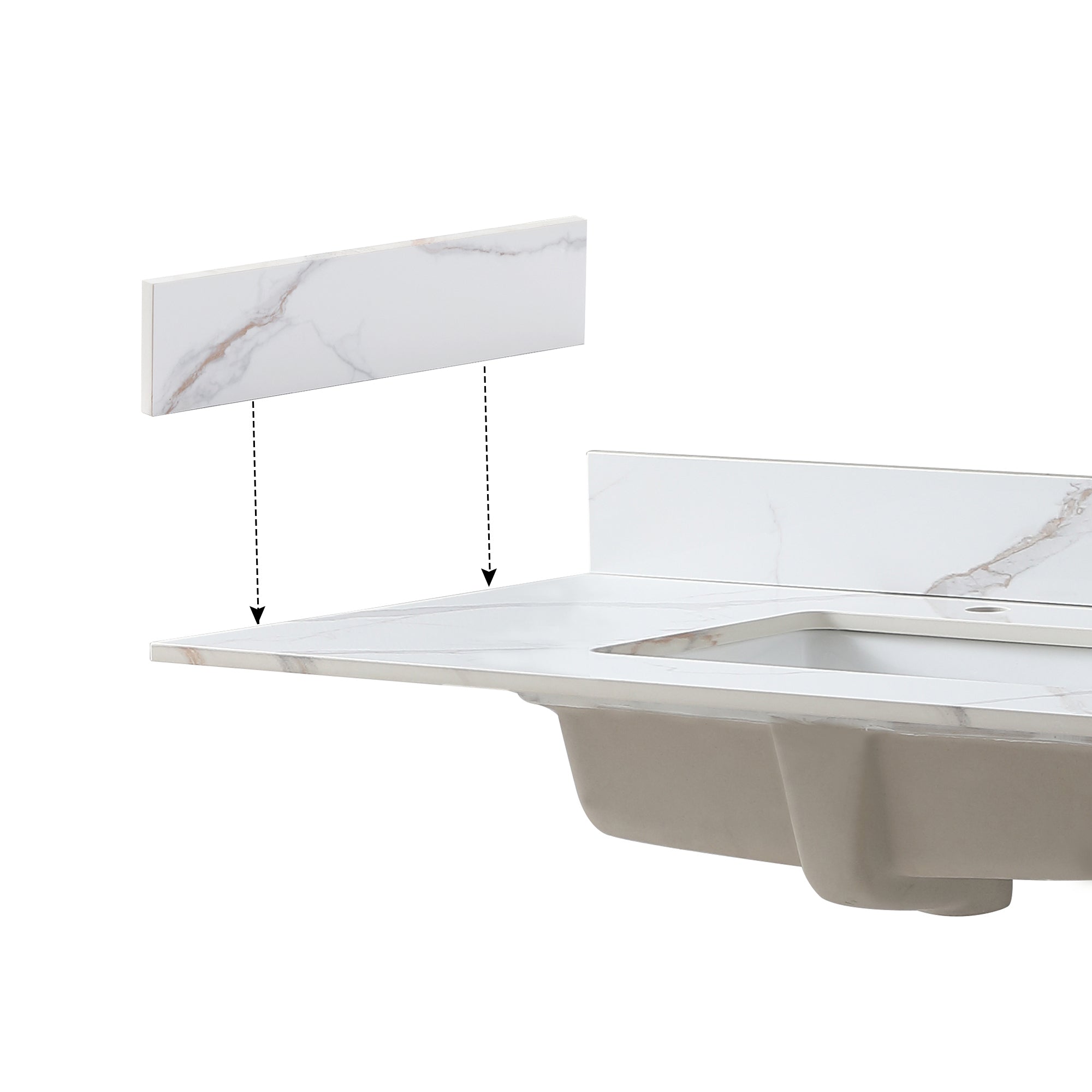 Carrara Gold Vanity Top w/ Side Splash