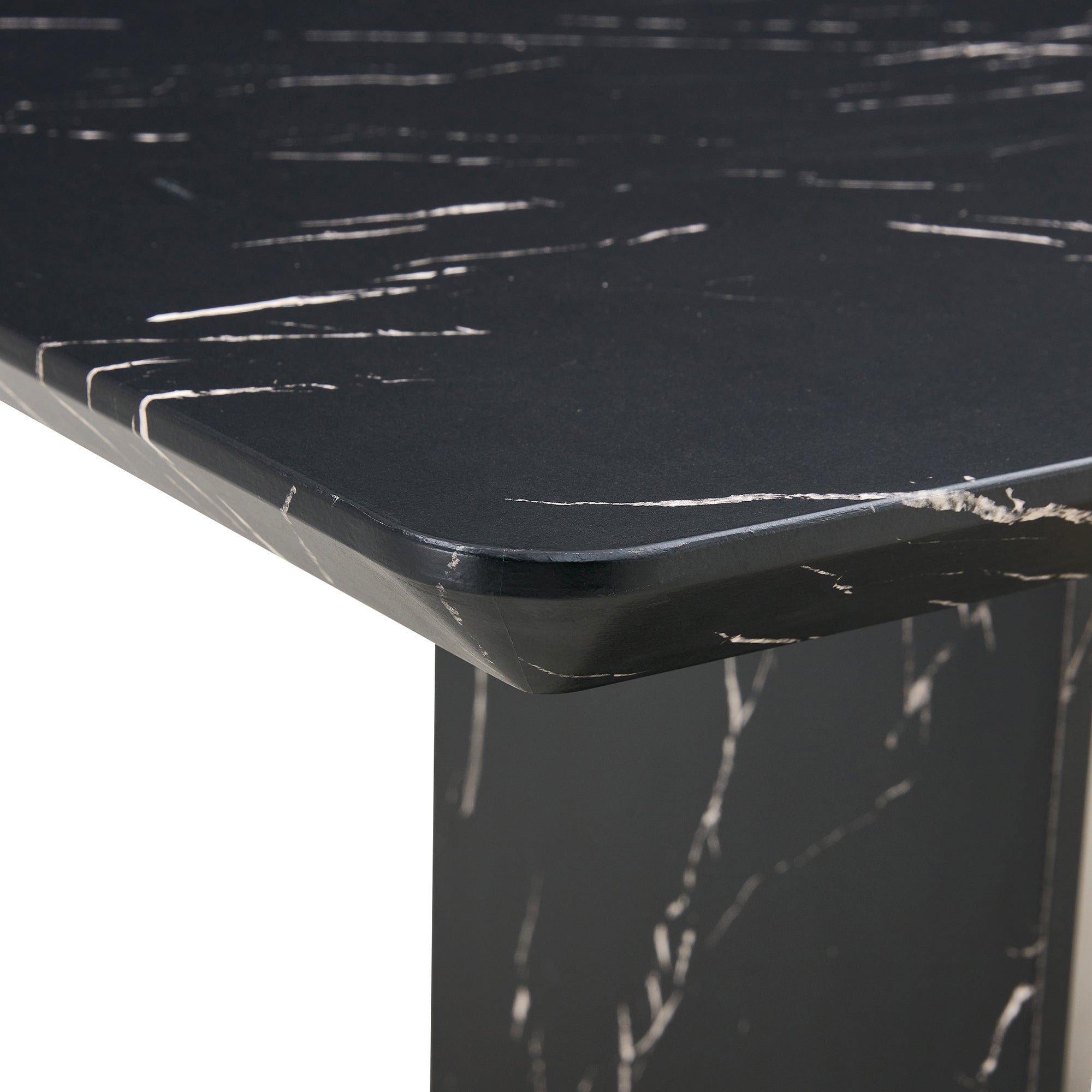 Black Marble Dining Set w/ 4 Chairs