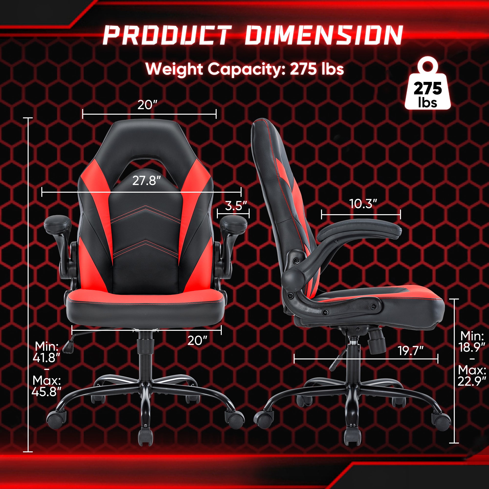 Gaming Chair Ergonomic Office Desk Chair PU Leather