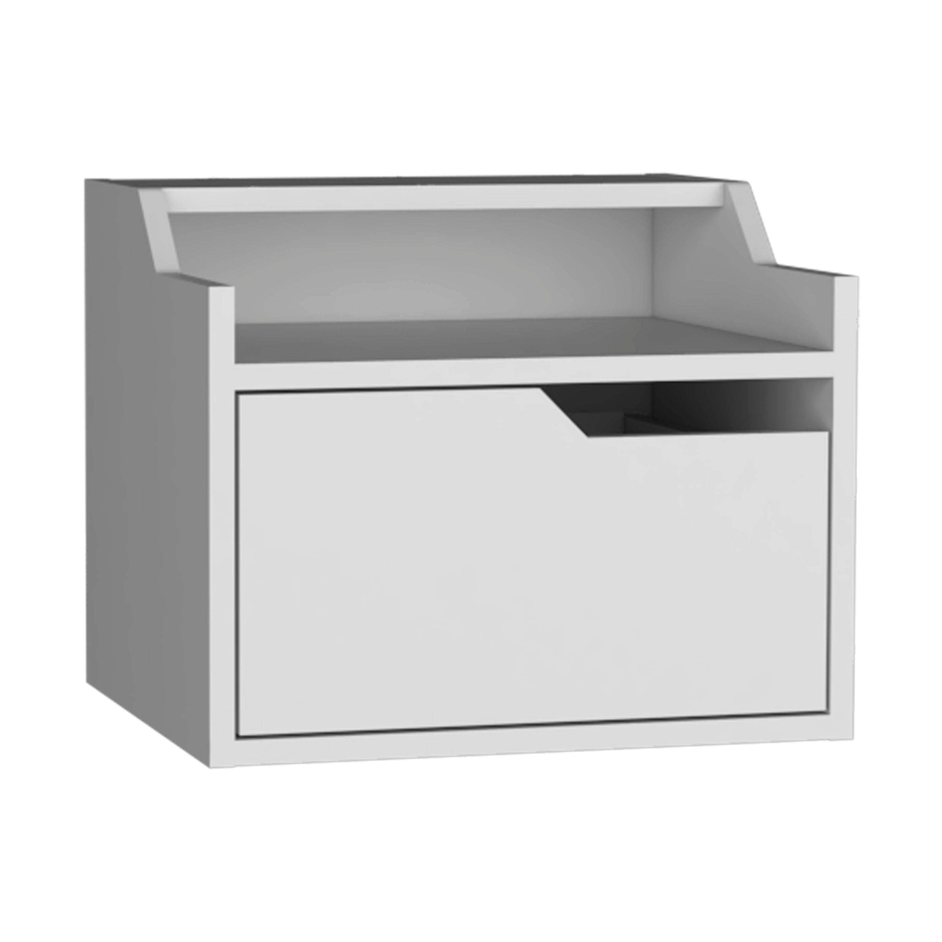 Floating Nightstand White - Modern Bedside Table