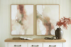 Set of 2 framed abstract figure wall art prints, close-up view