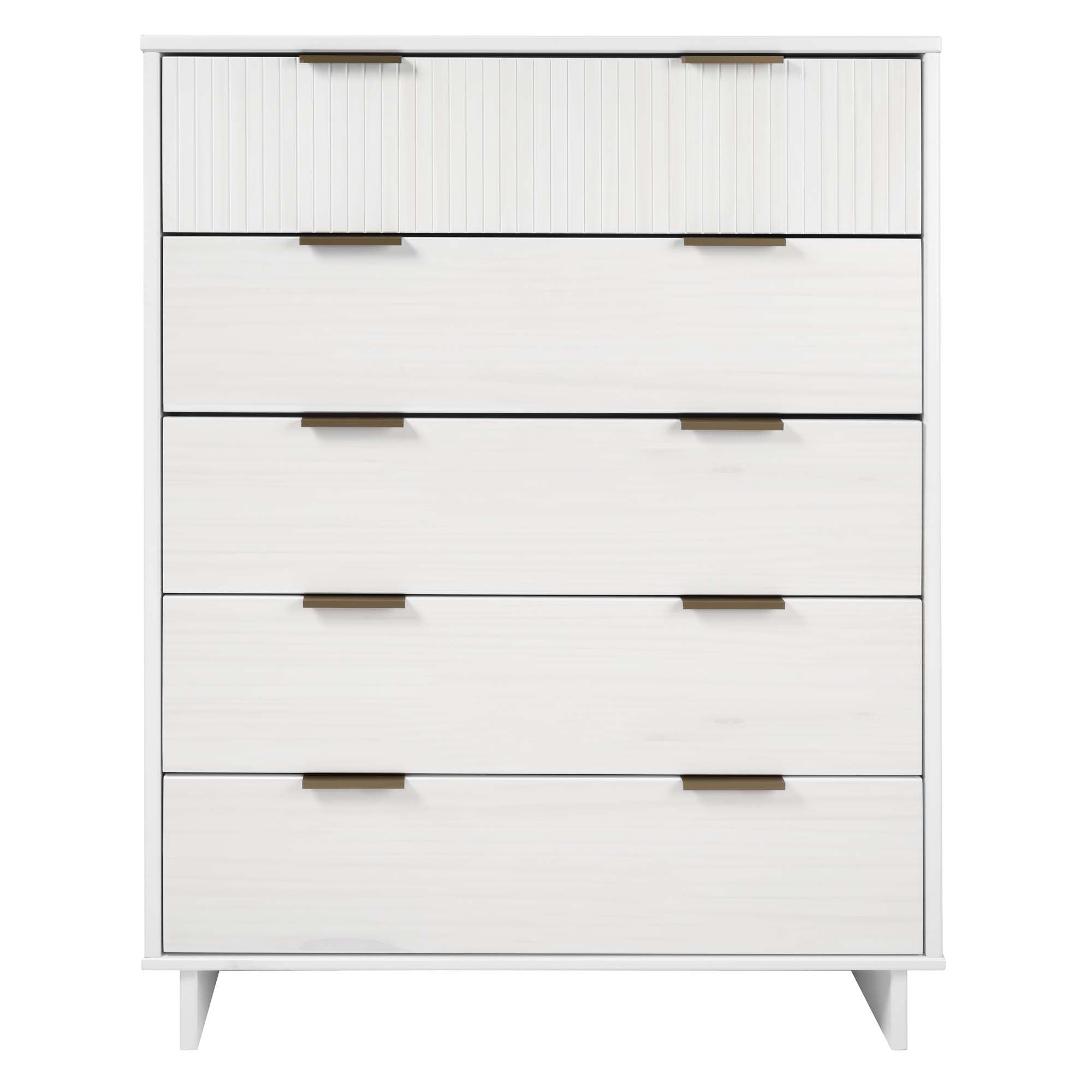 Granville White 5-Drawer Chest - 38 Inch Storage