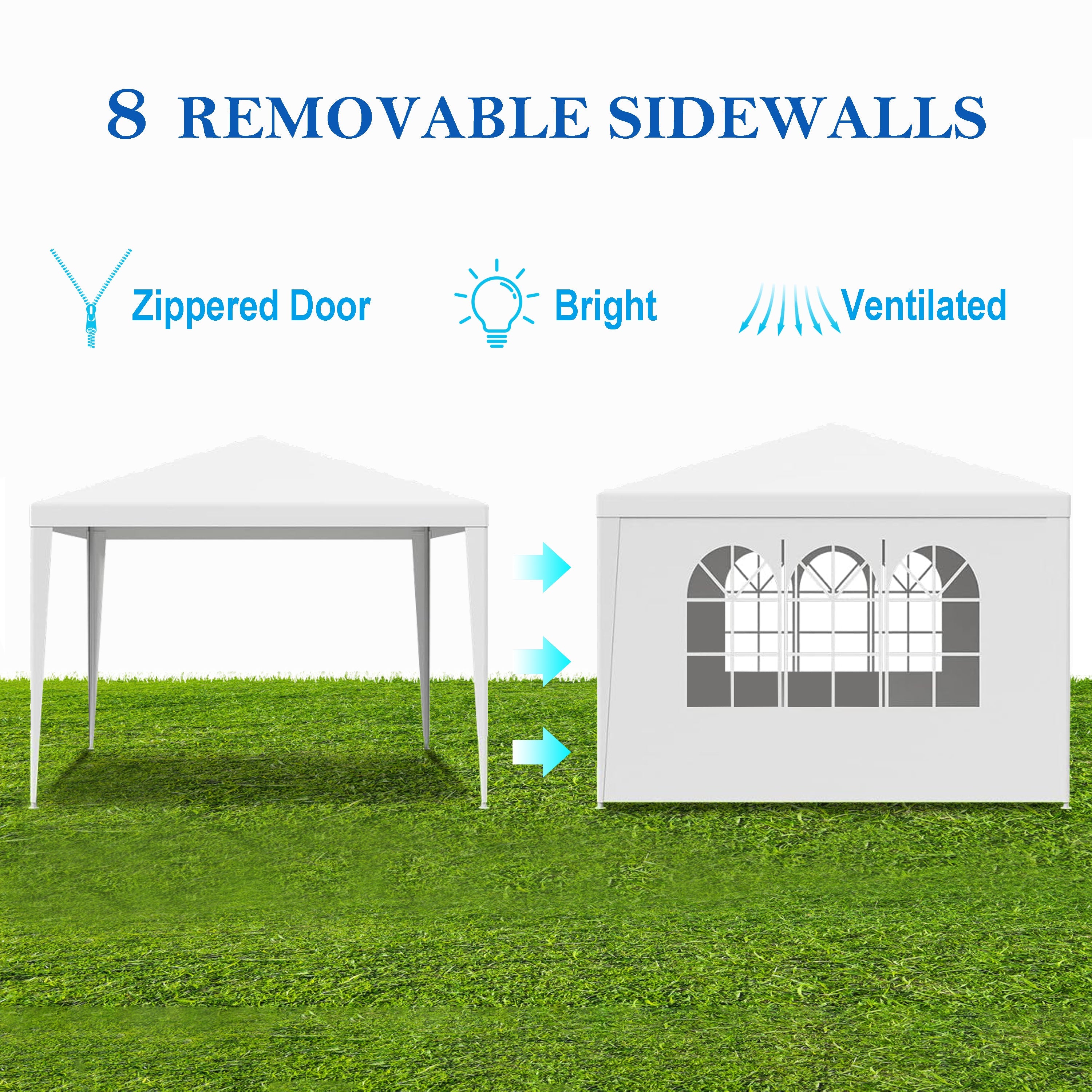 10x10 Party Tent Gazebo Canopy - Heavy Duty w/Walls-American Furniture Outlet