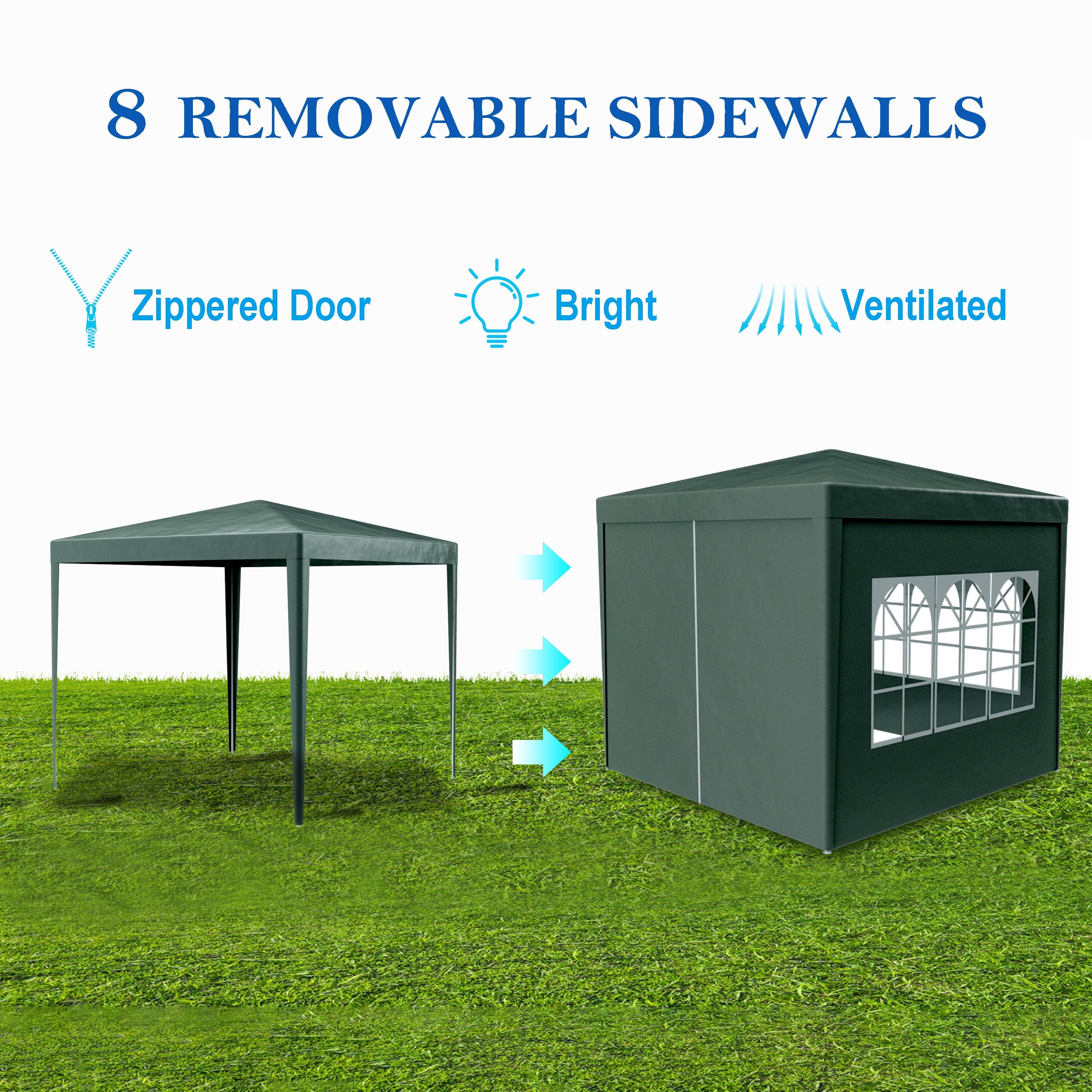 10x10 Party Tent Gazebo Canopy - Heavy Duty w/Walls-American Furniture Outlet
