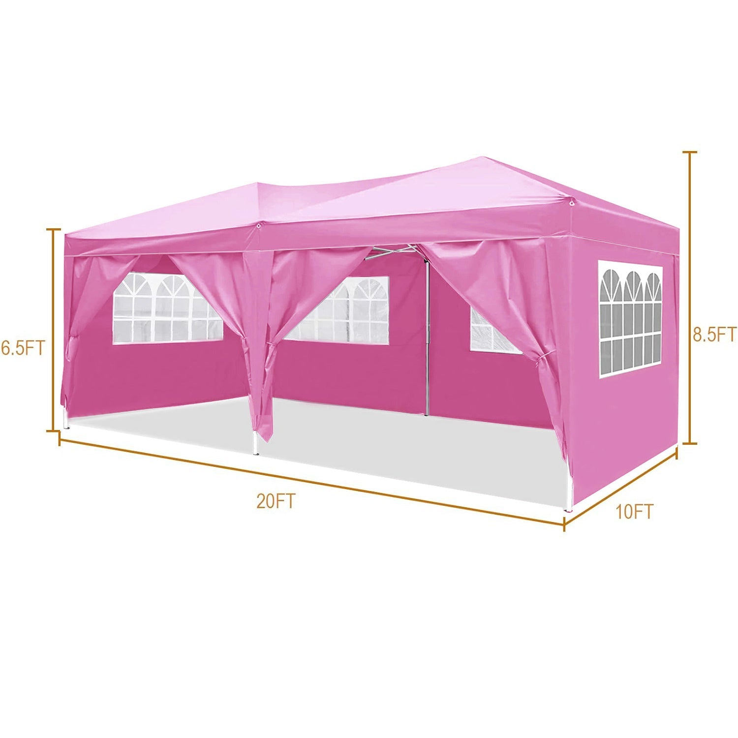 10'x20' EZ Pop Up Canopy Tent w/ Sidewalls - UPF 50+-American Furniture Outlet