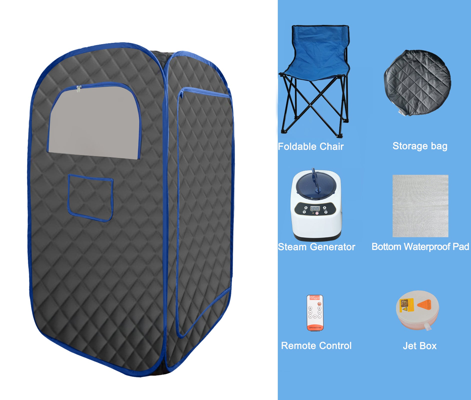 Portable Steam Sauna - Home Spa Detox (Black)