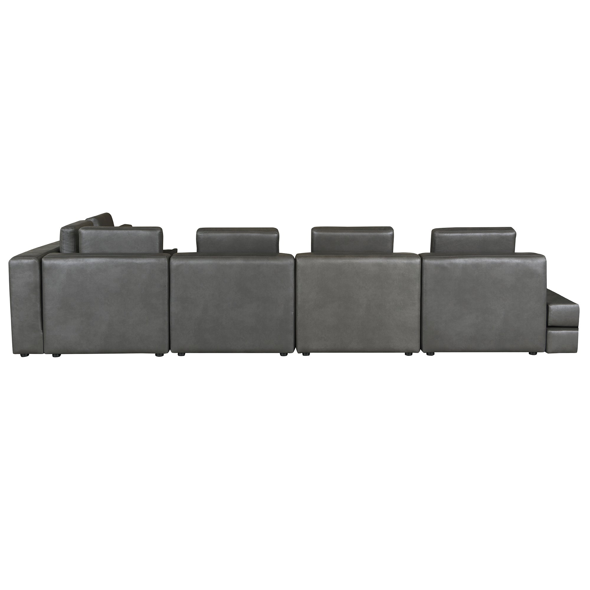 112.7" Modular Sectional Sofa with Ottoman | Black Corner Chaise Lounge-Stationary Sectionals-American Furniture Outlet