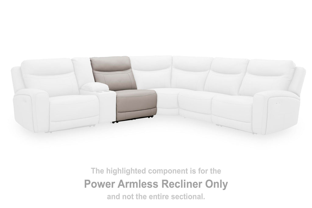 Gravier power armless recliner component for sectional, light gray fabric