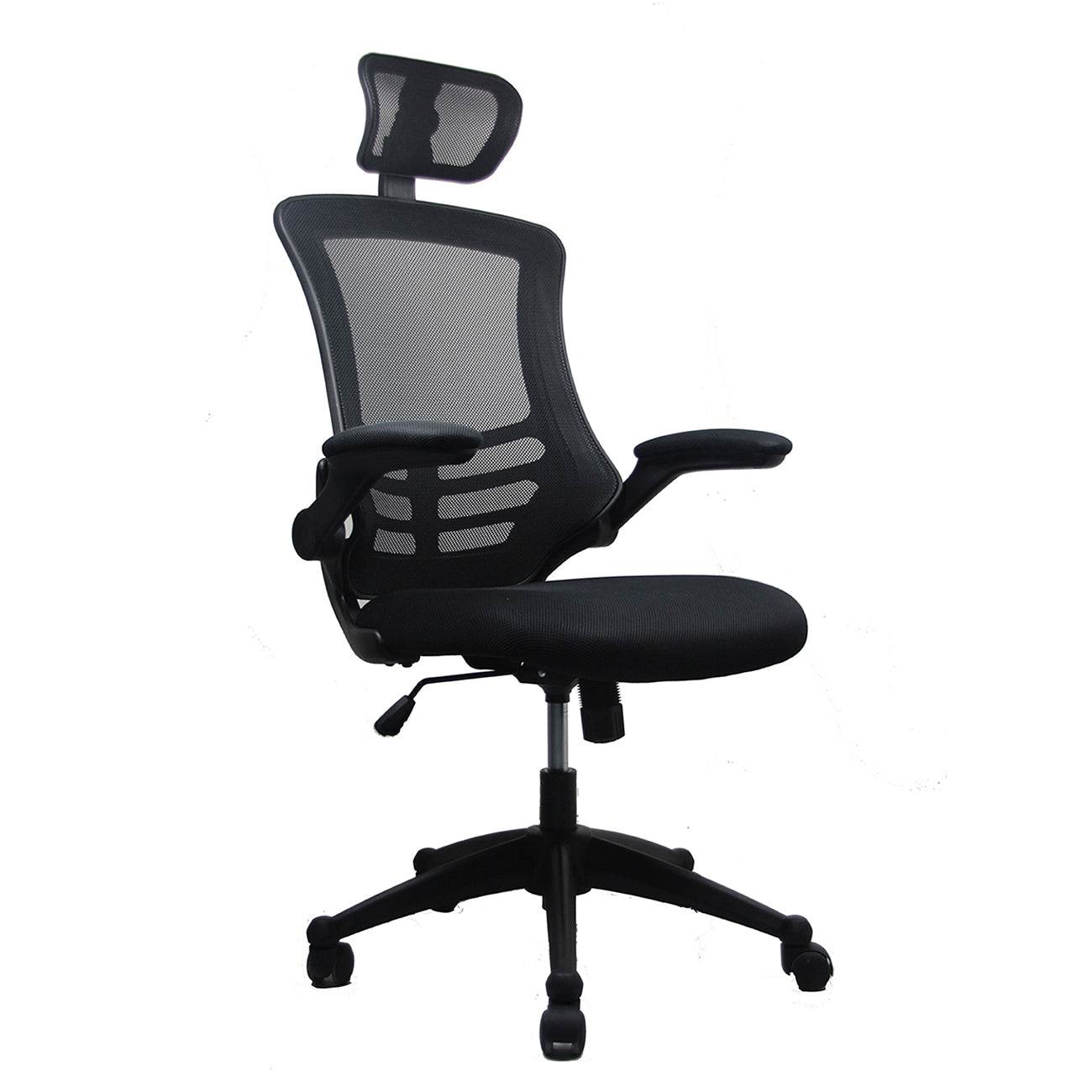 High-Back Mesh Office Chair with Headrest & Flip-Up Arms