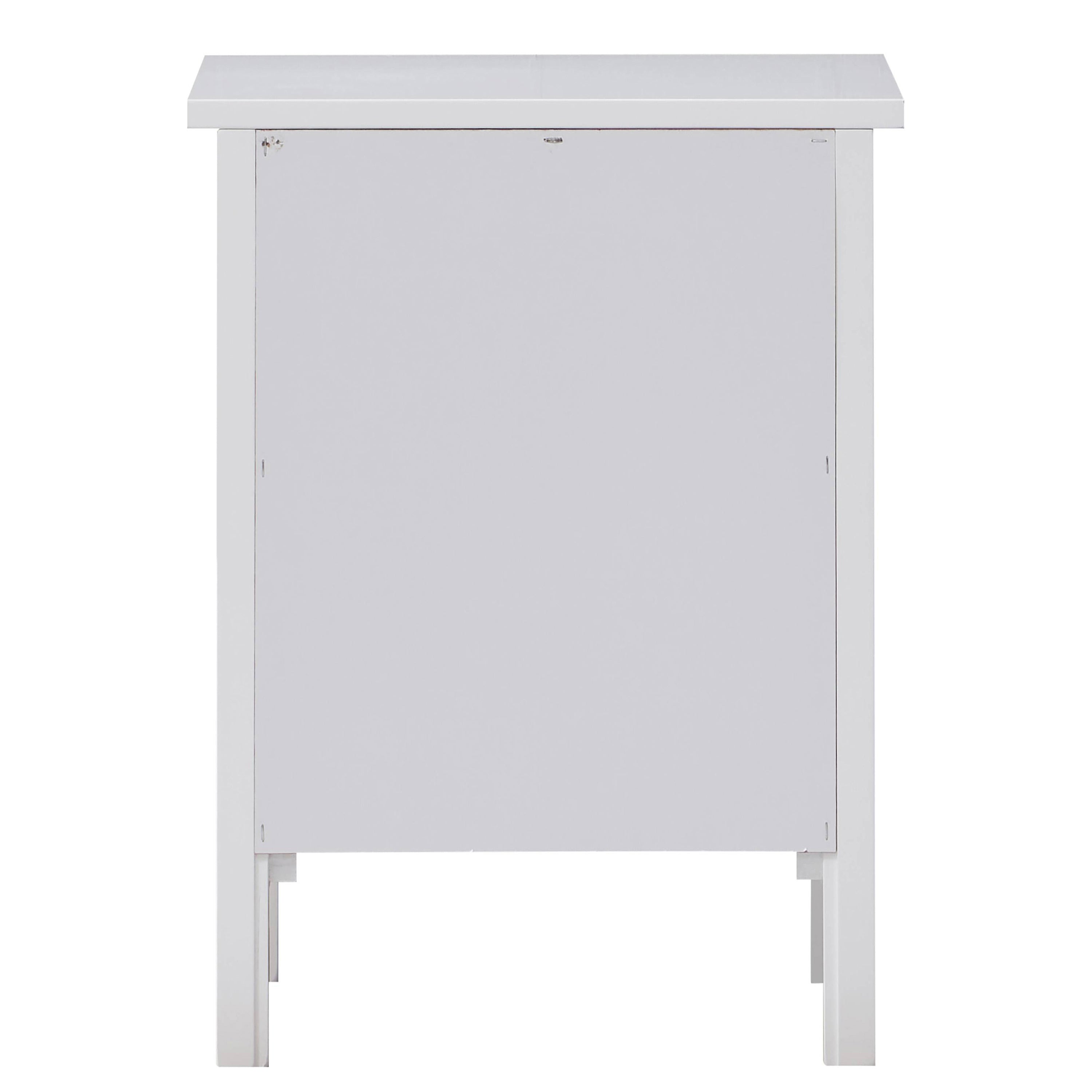 White Nightstand with Drawer
