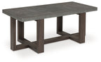 3-piece occasional table set with gray rectangular tabletop and dark brown frame