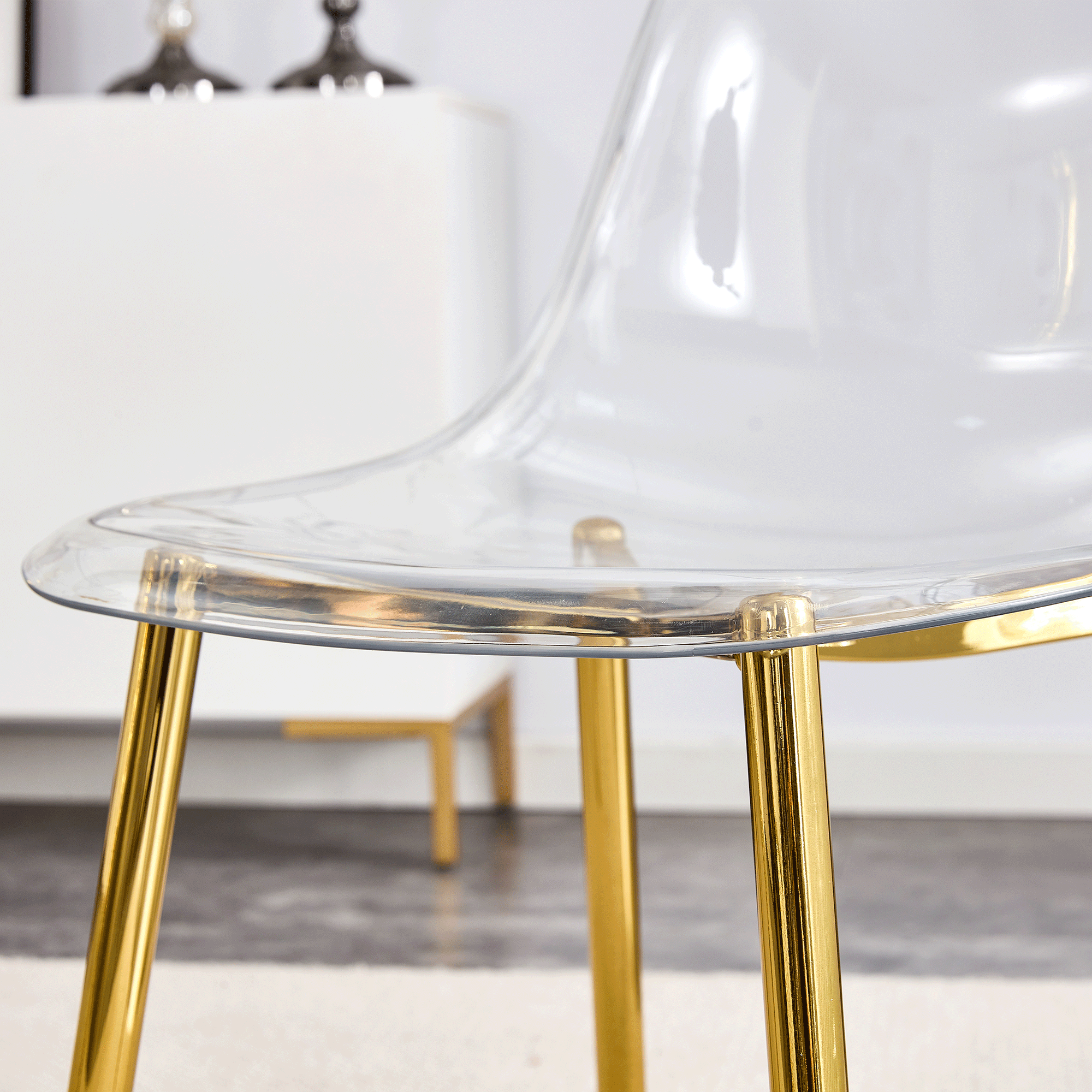 Modern Round Glass Dining Table & 4 Chairs Set