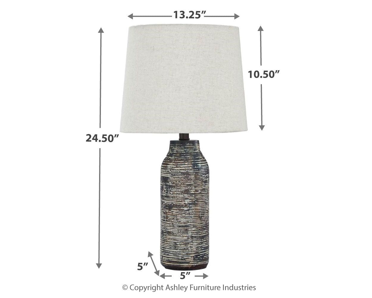 Mahima - Paper Table Lamp (Set of 2) - Black / White