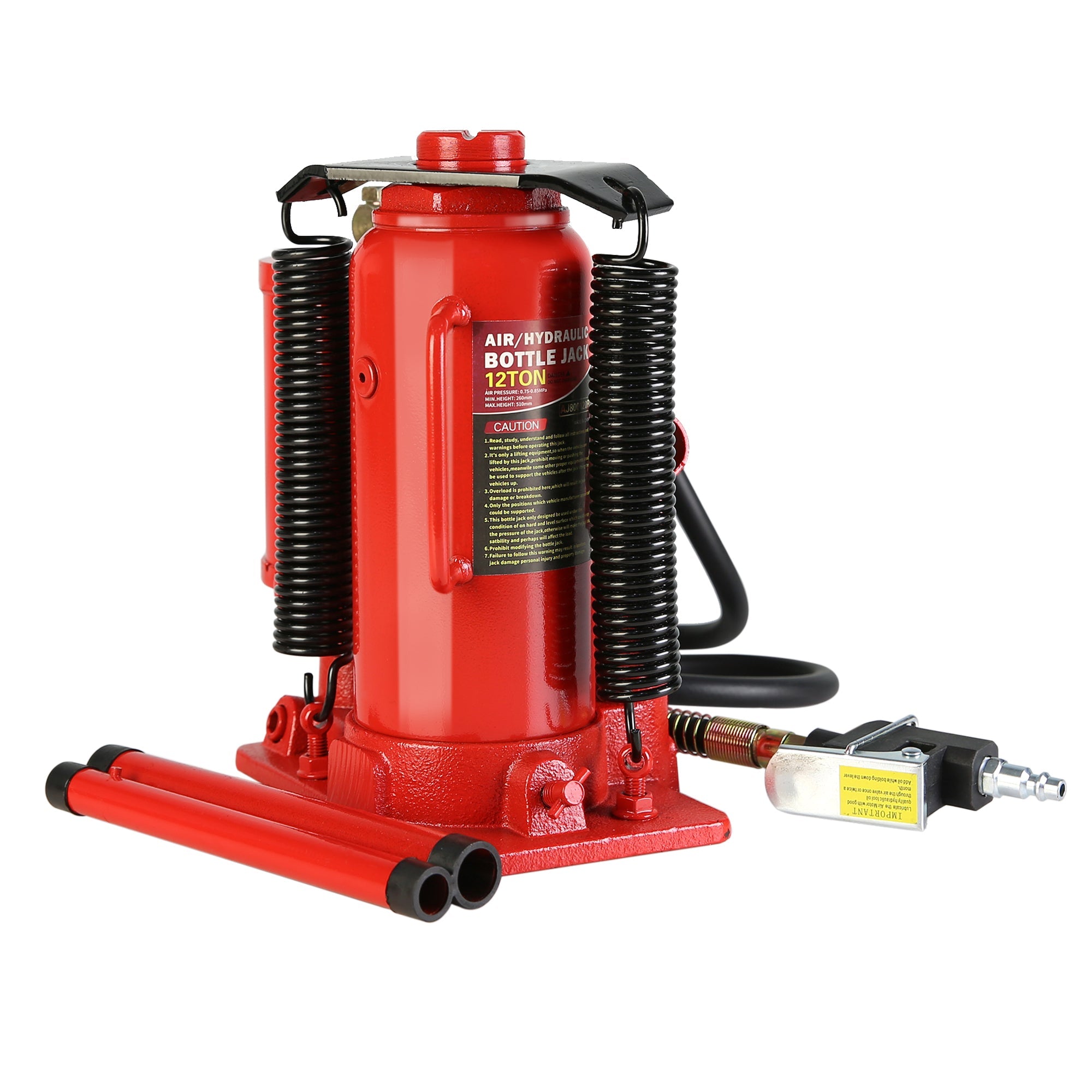 12 Ton Air Hydraulic Bottle Jack - All Welded-American Furniture Outlet