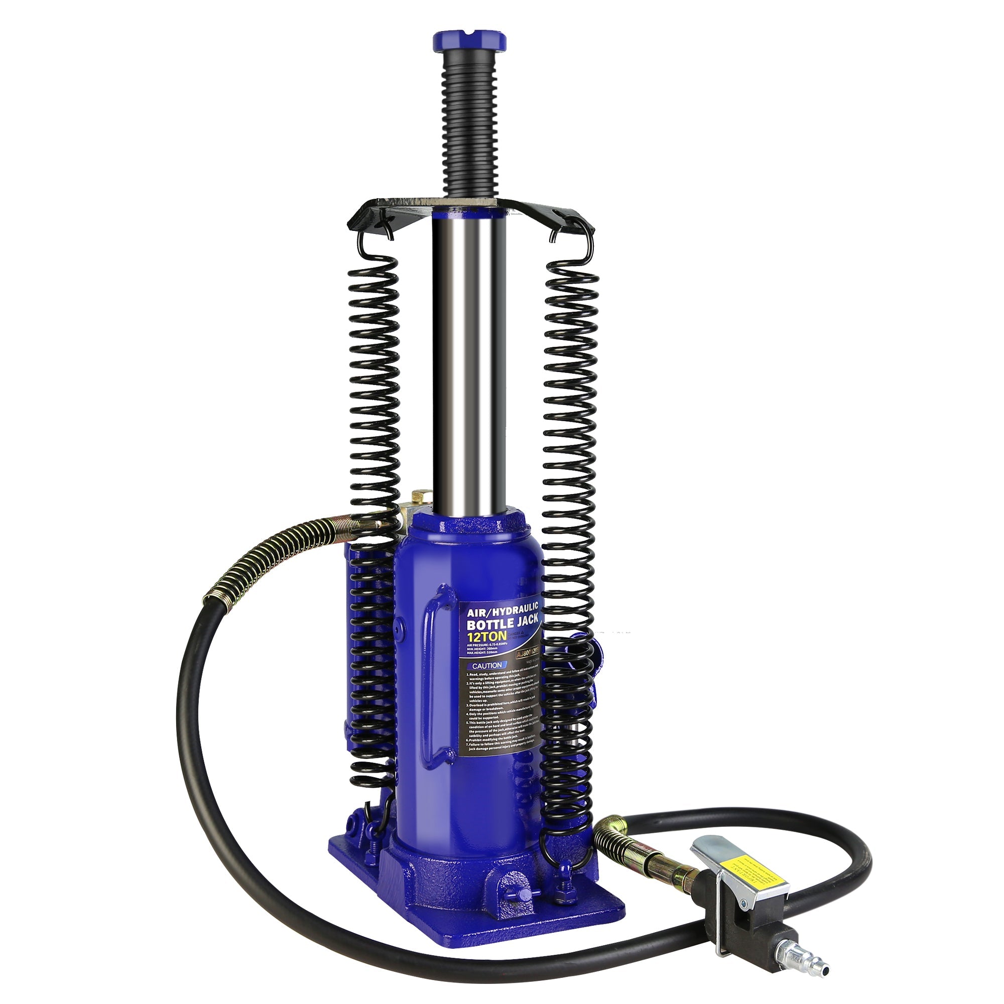 12-Ton Air Hydraulic Bottle Jack - Heavy Duty (Blue)-American Furniture Outlet