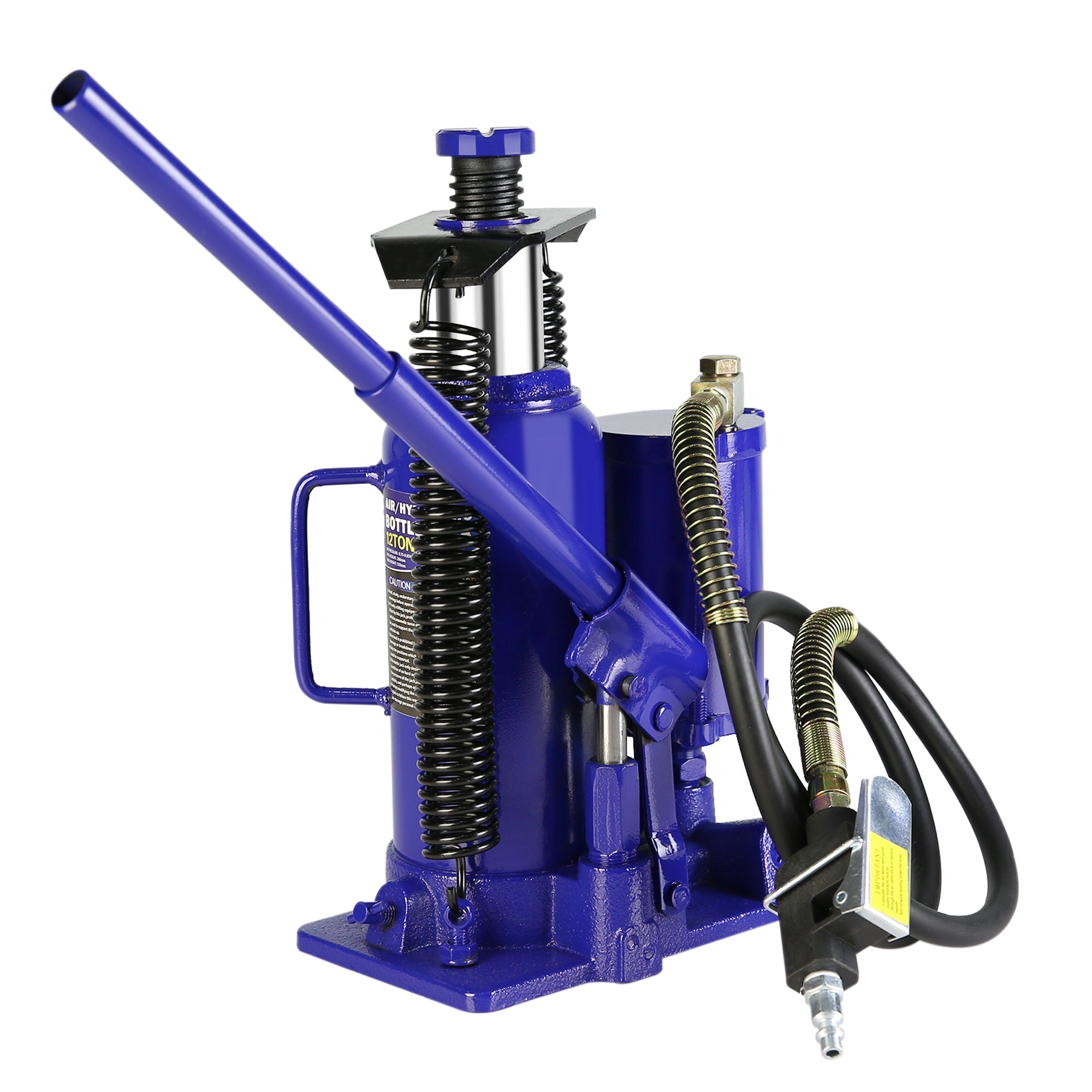 12-Ton Air Hydraulic Bottle Jack - Heavy Duty (Blue)-American Furniture Outlet