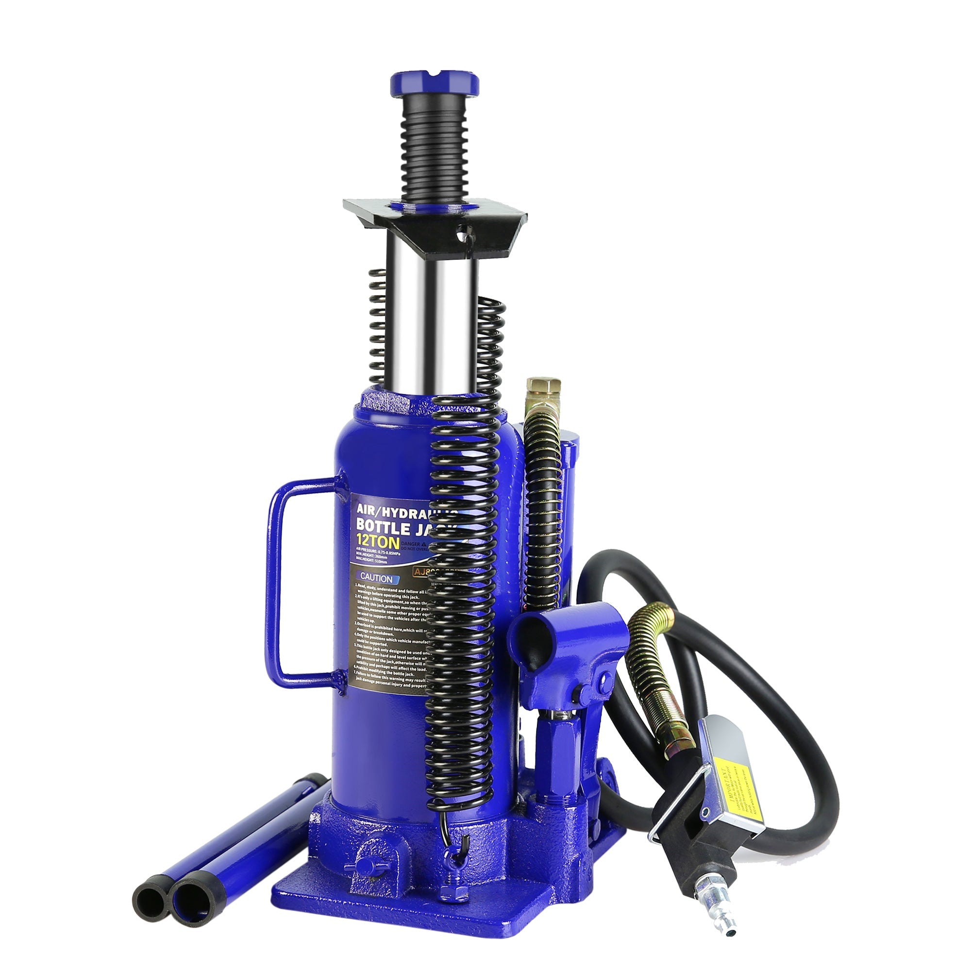 12-Ton Air Hydraulic Bottle Jack - Heavy Duty (Blue)-American Furniture Outlet
