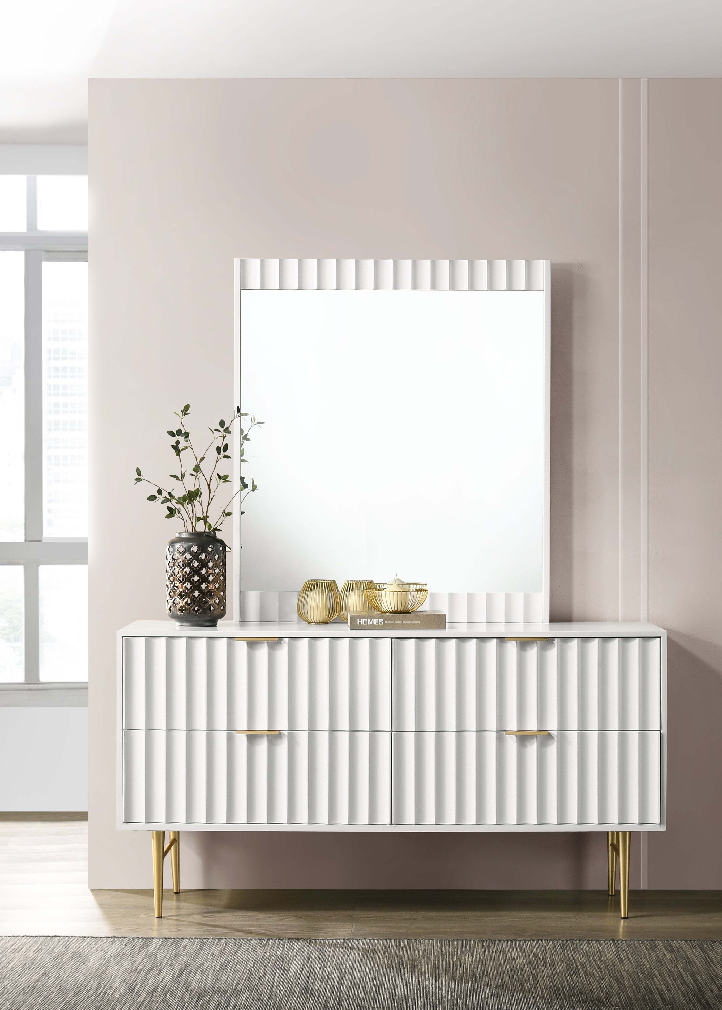 White Modernist Gloss Dresser