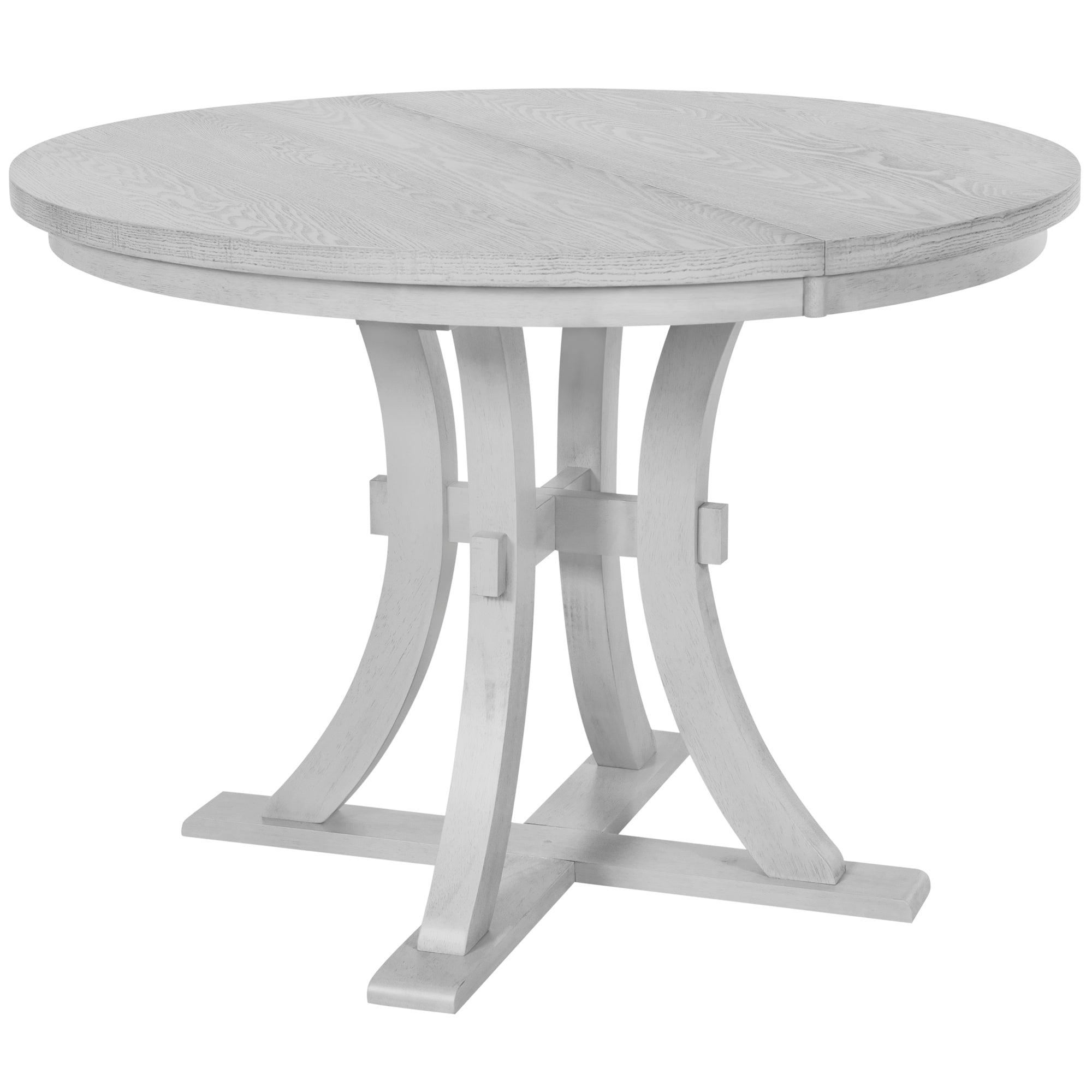 5-Piece Rustic Round Dining Set - Gray