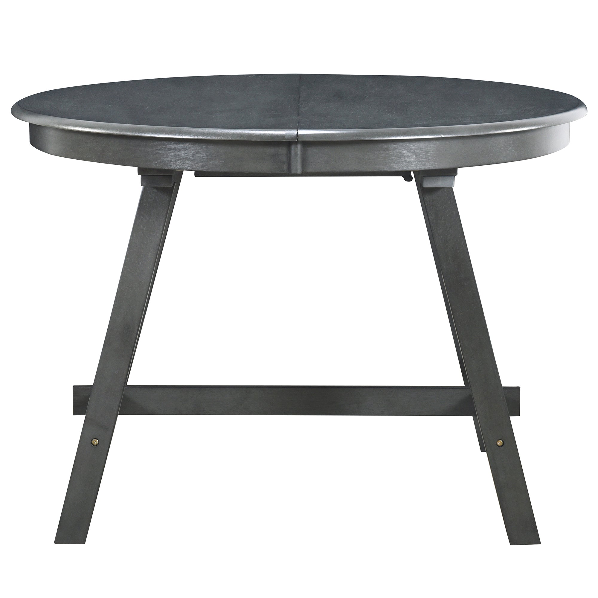 5-Piece Round Extendable Dining Table Set (Gray)
