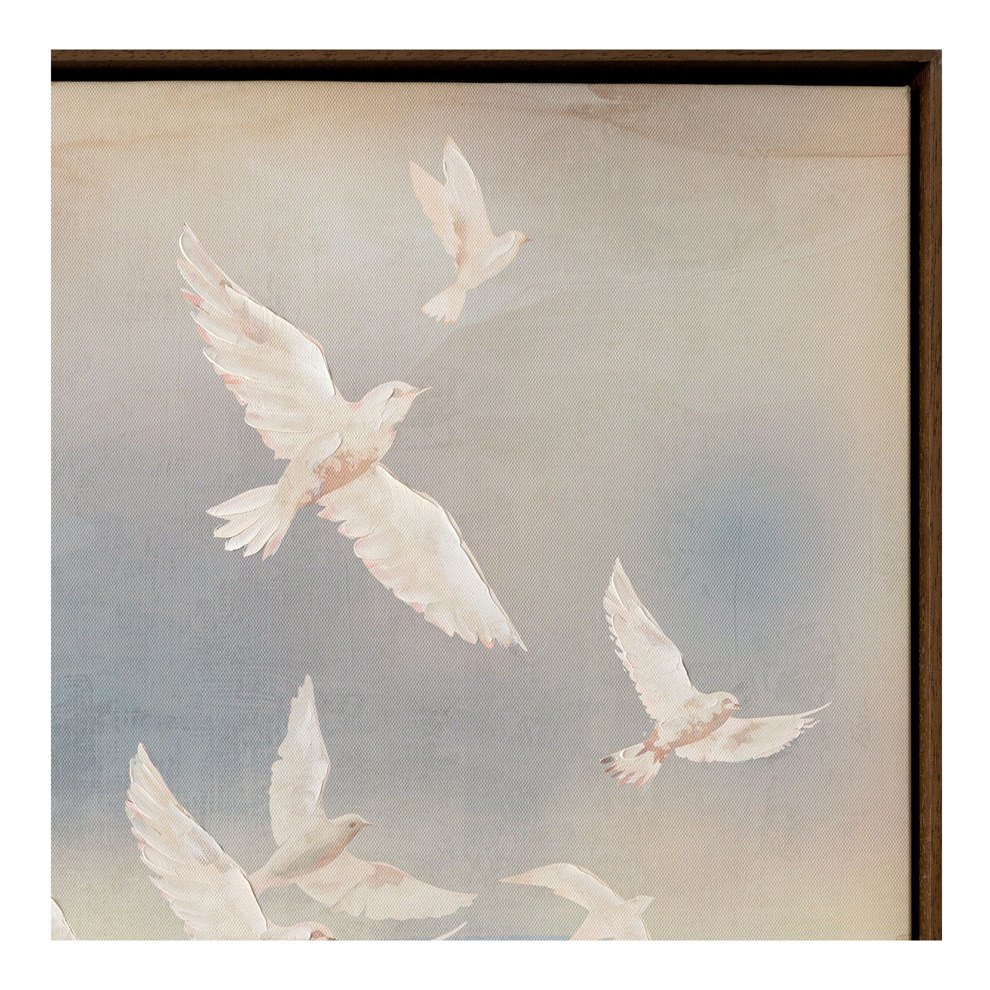 Flock - Framed Painting - Beige